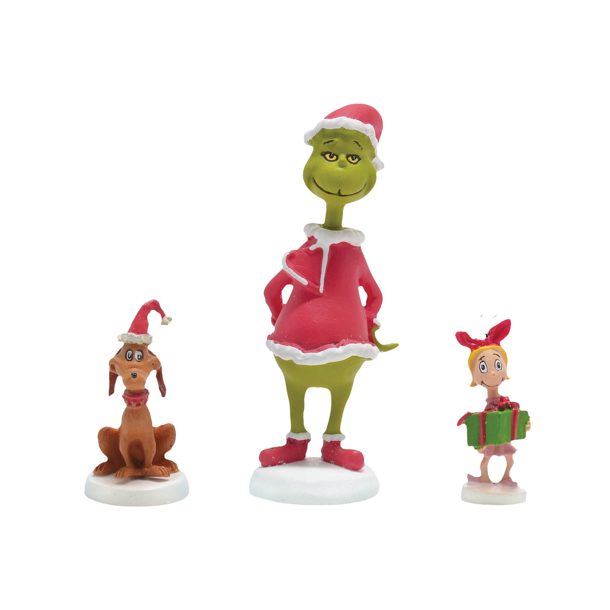 Figuras de la Aldea del Grinch: Grinch, Max y Cindy-Lou Who