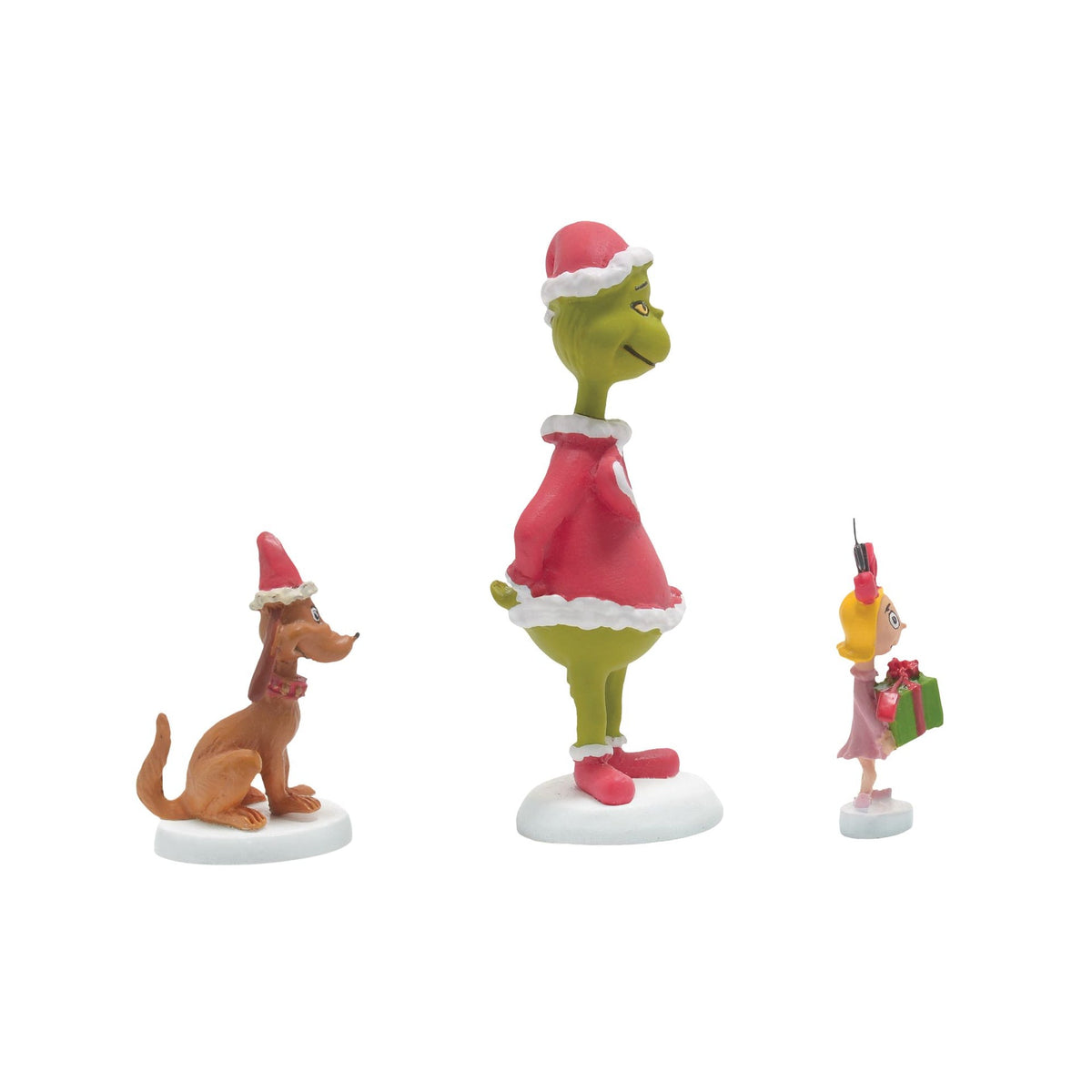 Figuras de la Aldea del Grinch: Grinch, Max y Cindy-Lou Who