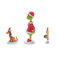 Figuras de la Aldea del Grinch: Grinch, Max y Cindy-Lou Who