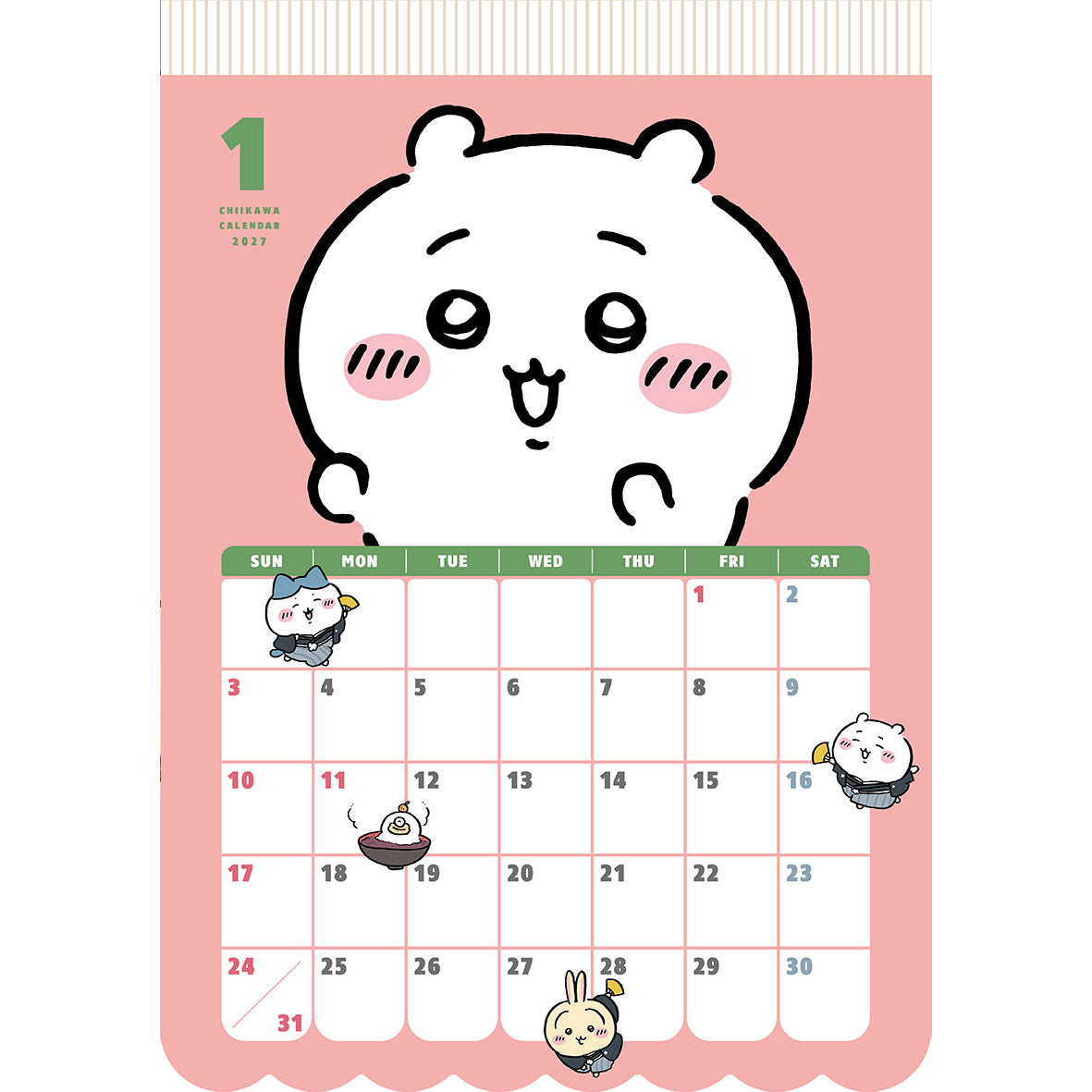 Calendario 2027 de Chiikawa