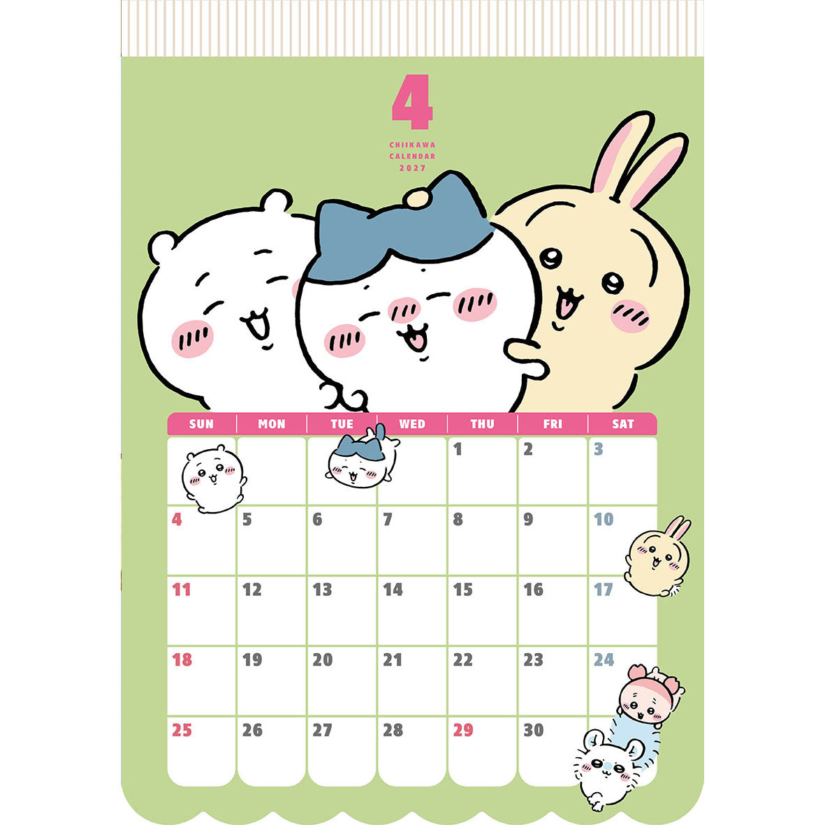 Calendario 2027 de Chiikawa
