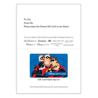 Tarjeta de regalo Disney de Los Increíbles