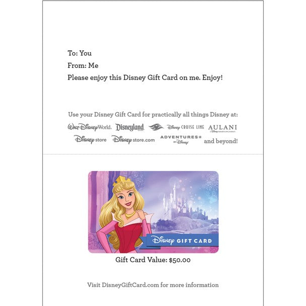 Tarjeta de regalo Disney de Aurora