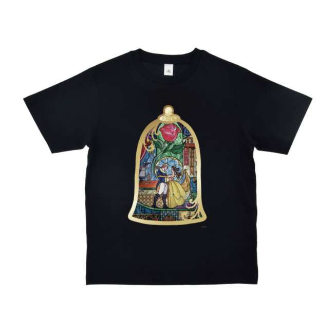 Polera La Bella y la Bestia con diseño de vitral