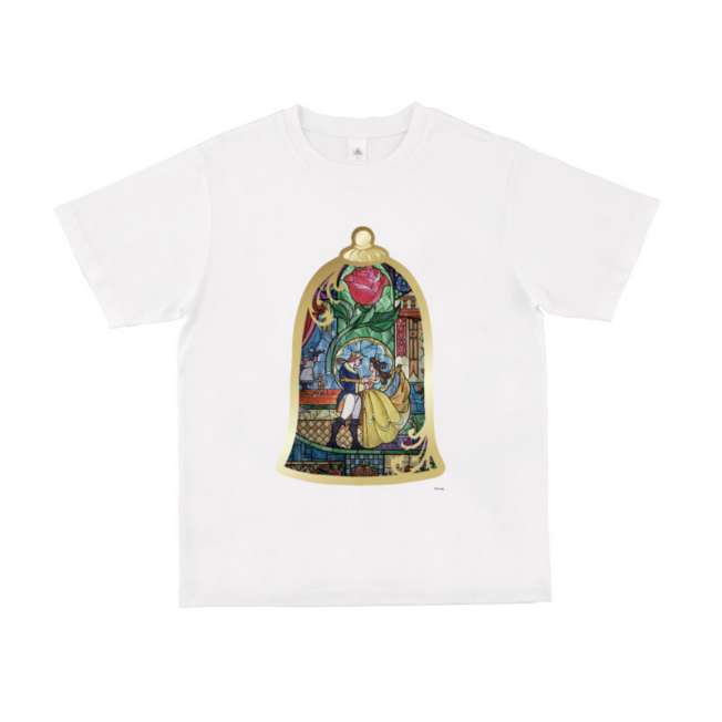 Polera La Bella y la Bestia con diseño de vitral