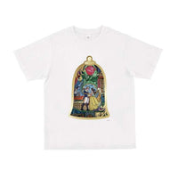 Polera La Bella y la Bestia con diseño de vitral