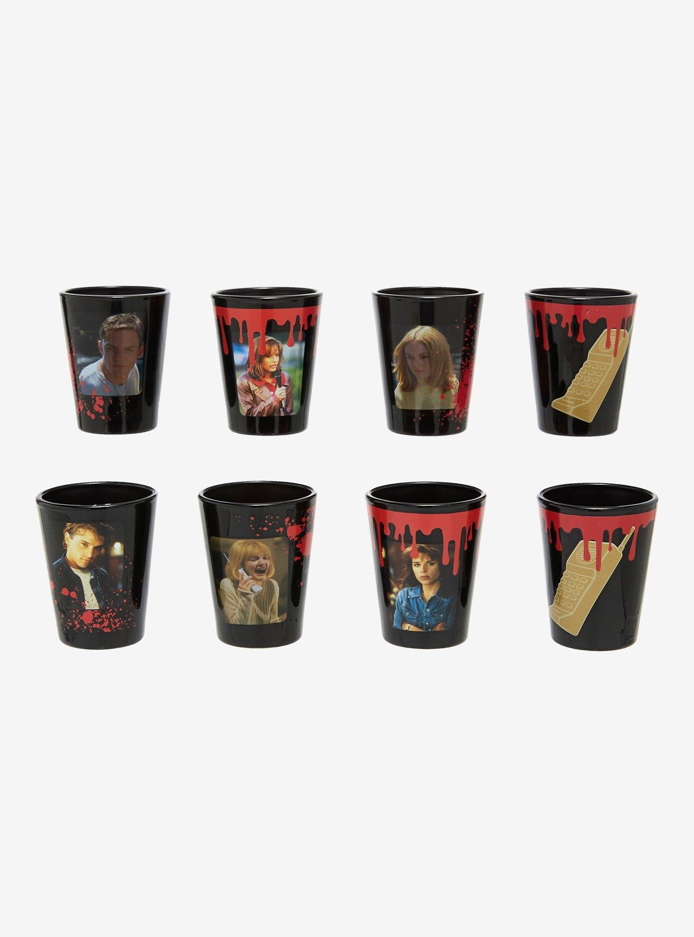 Vaso mini de vidrio Scream con personajes y frases