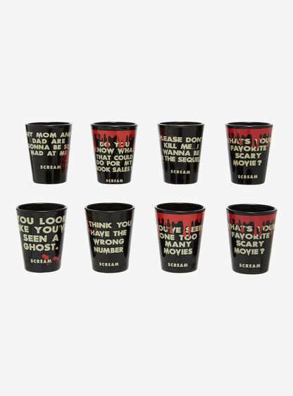 Vaso mini de vidrio Scream con personajes y frases