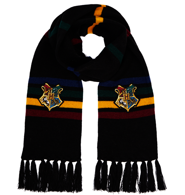 Bufanda tejida con emblema de Hogwarts