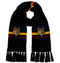 Bufanda tejida con emblema de Hogwarts