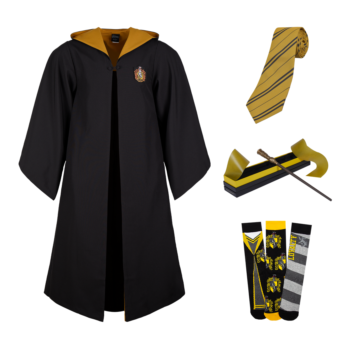 Set de disfraz Hufflepuff 4XS-2XS