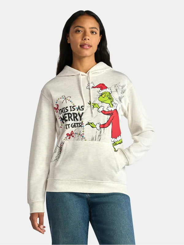 Poleron Mujer Navideño Grinch Guirnalda
