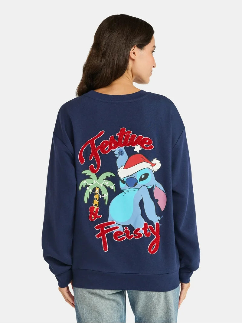 Poleron Mujer Navideño Stitch