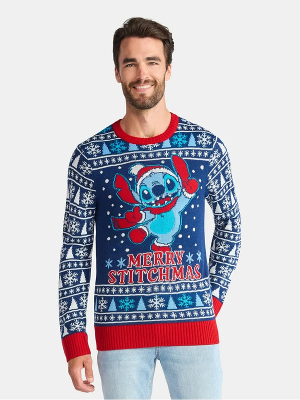 Sweater Unisex Navideño de Stitch (Con Luces)