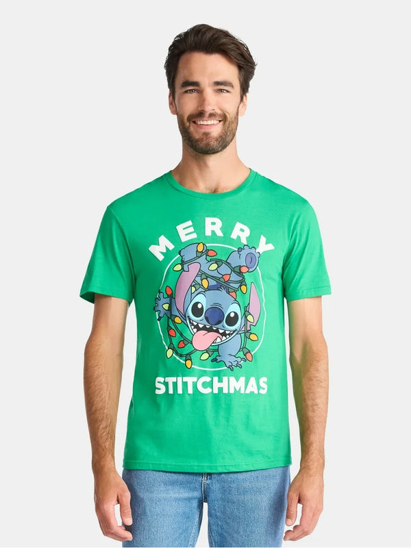 Polera Unisex Navideña de Stitch