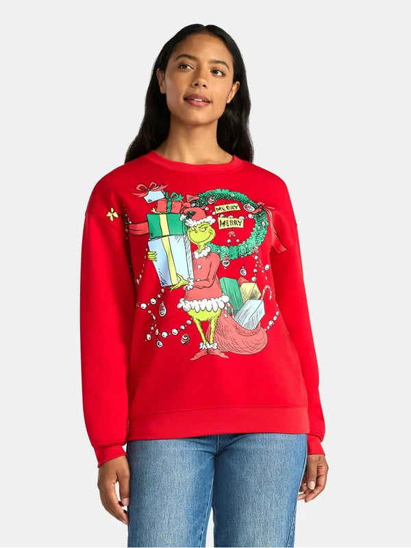 Poleron Mujer Navideño El Grinch (Con Luces)