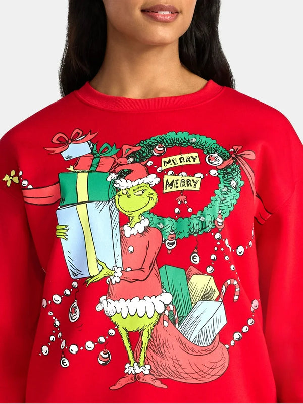 Poleron Mujer Navideño El Grinch (Con Luces)