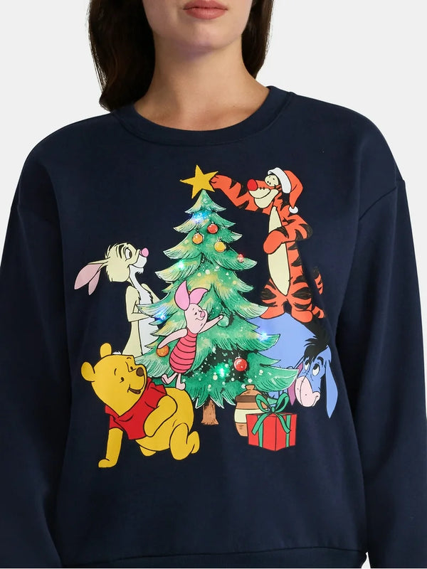Poleron Mujer Navideño Winnie (Con Luces)