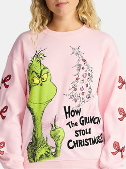 Poleron Mujer Navideño Grinch Rosa