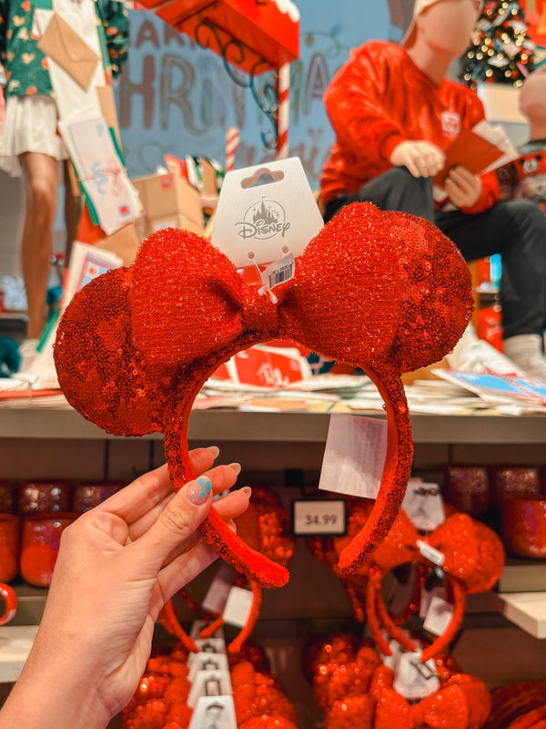 Orejitas de Minnie Lentejuelas Rojas