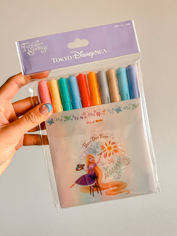 Set 10 Plumones Dobles Rapunzel - Tokyo Disney