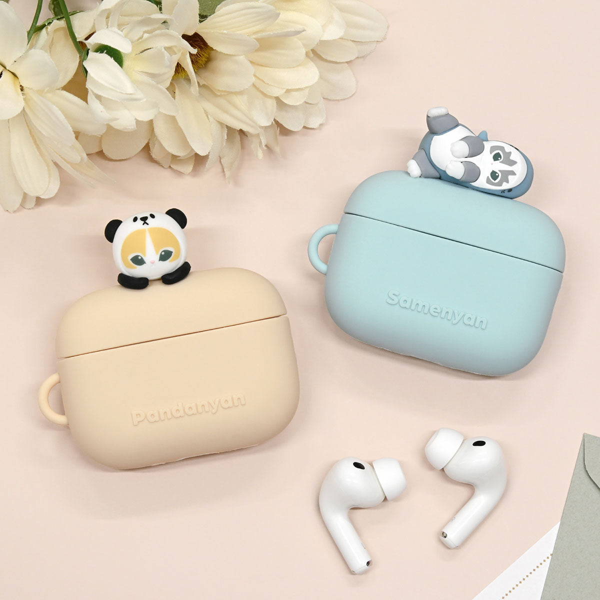 Funda de silicona Mofusand para AirPods Pro 3, gatito panda