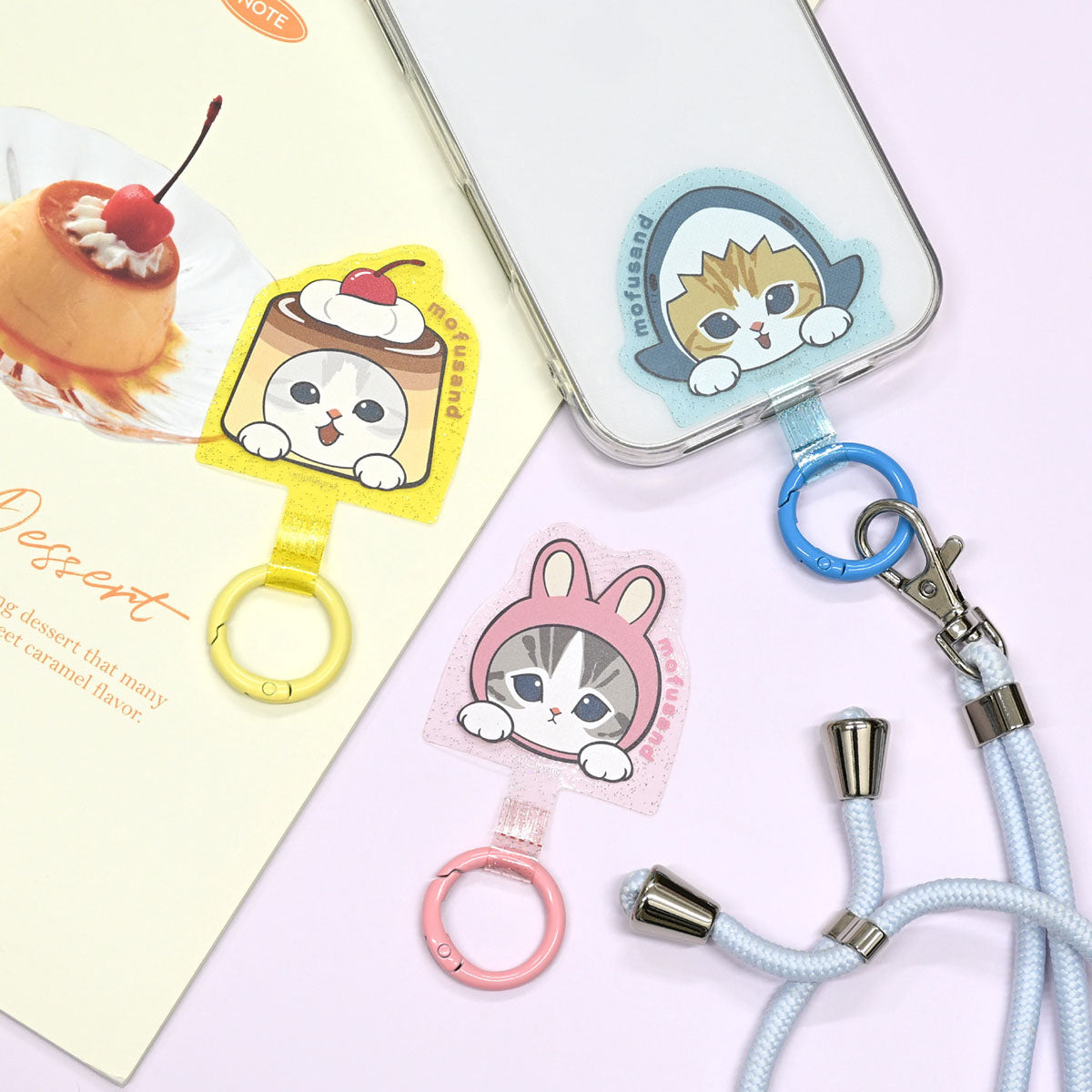 Anillo multifunción para celular mofusand: gato pudín