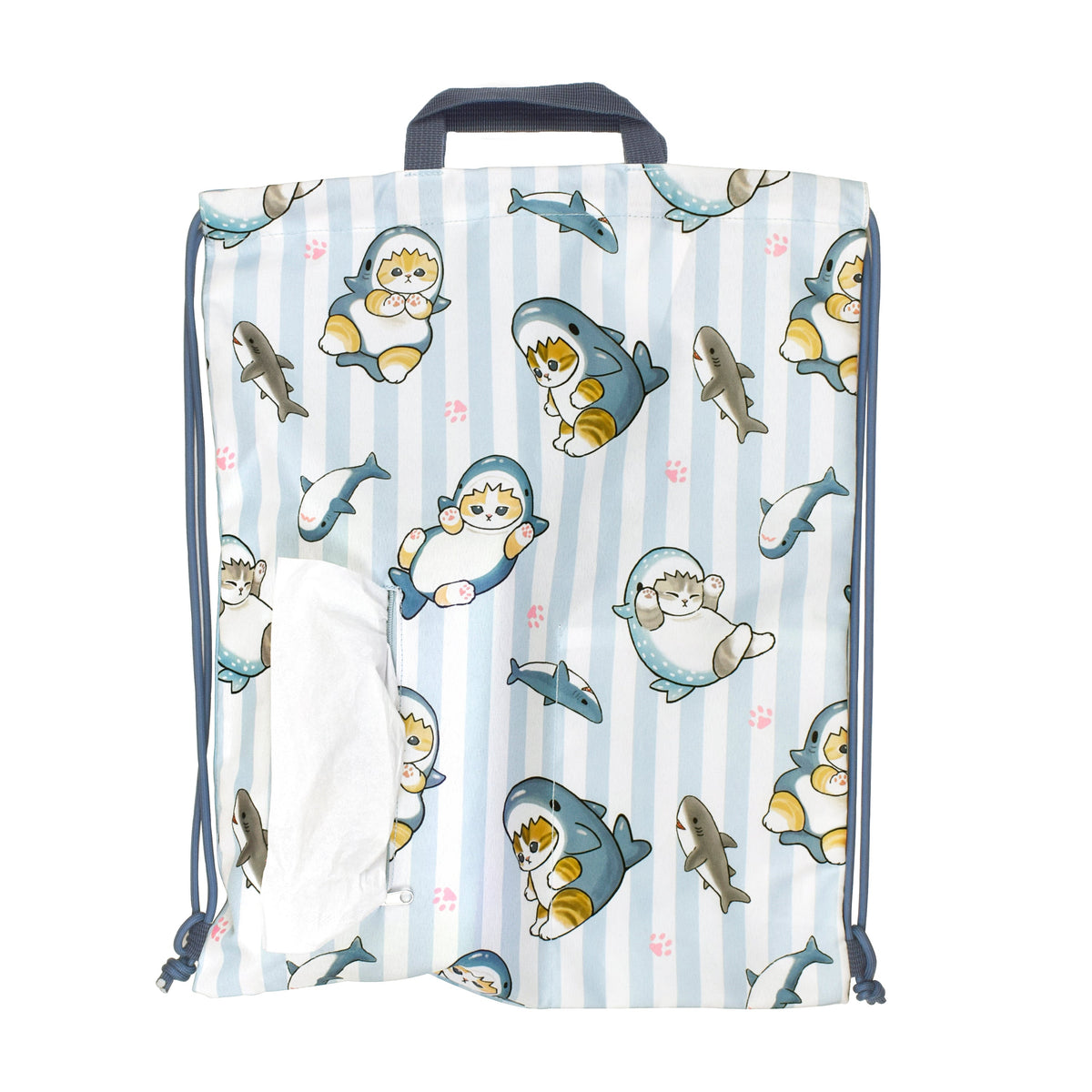 Mofusand Mochila saco Gato tiburón (azul)