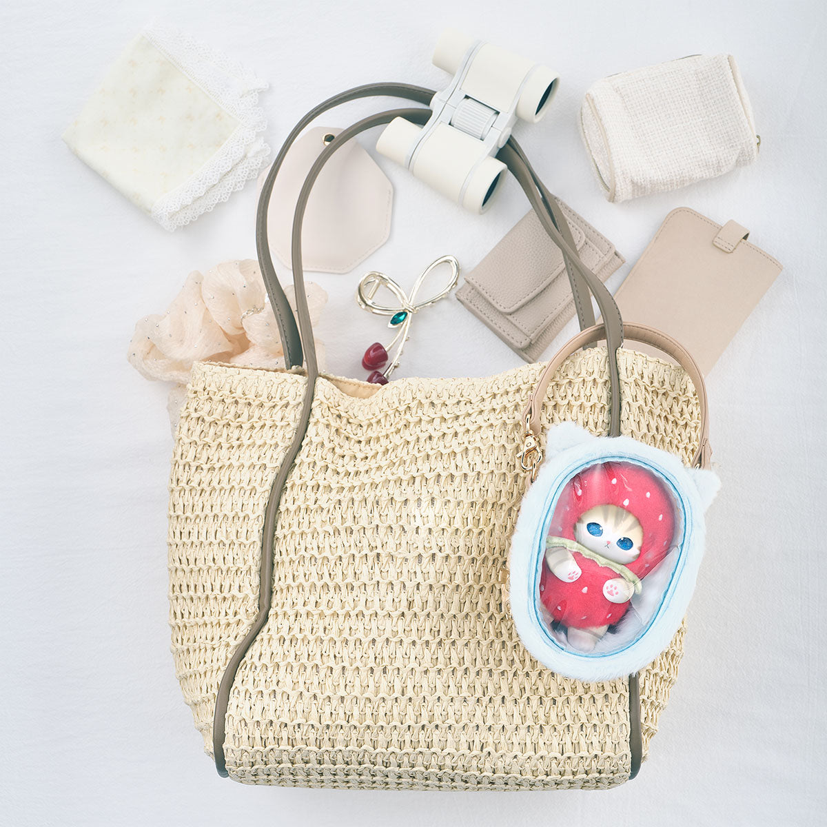 Estuche casita para gatitos Kiramekko celeste