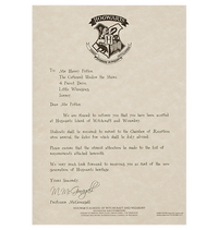 Set réplica personalizado de carta de Hogwarts