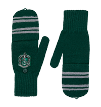 Guantes tejidos Slytherin con solapa tipo mitón