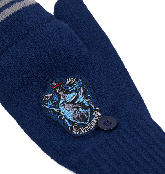 Guantes tejidos Ravenclaw con tapa tipo mitón
