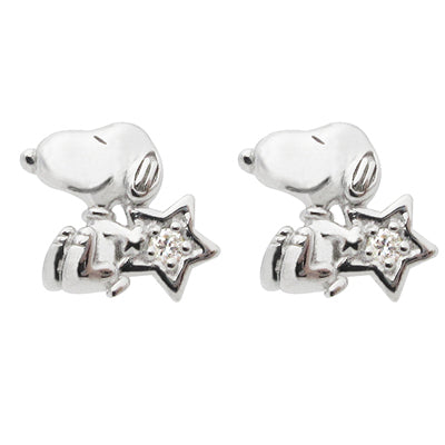Aros de plata Snoopy (estrella)