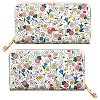 Billetera larga Snoopy con flores y diseño arabesco