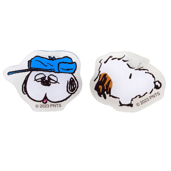Set de 2 clips acrílicos de Snoopy: Olaf y Andy