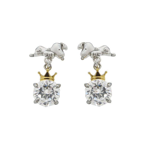 Aros Snoopy con Piedra y Corona, 75.º Aniversario