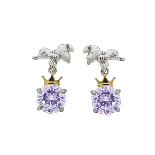 Aros Snoopy con Piedra Grande y Corona
