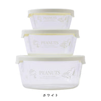 Set de 3 recipientes redondos de vidrio HARIO Snoopy