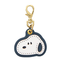 Llavero de cuero Snoopy azul marino