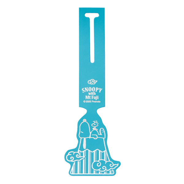 Etiqueta de equipaje Snoopy Monte Fuji azul