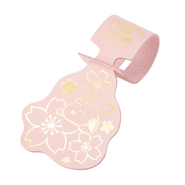 Identificador de equipaje Snoopy con flores de cerezo
