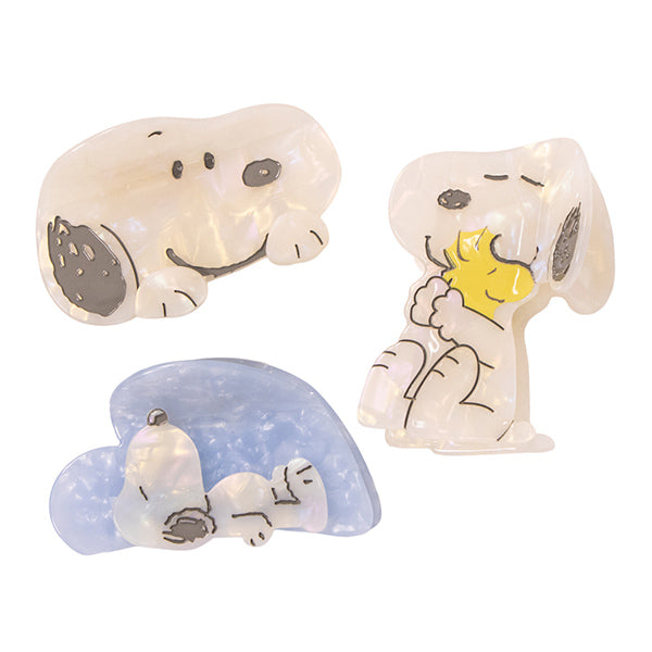 Pinza para el pelo Snoopy de resina marmoleada