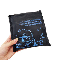 Bolso tote plegable Snoopy L - Campamento negro