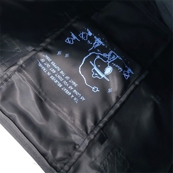 Bolso tote plegable Snoopy L - Campamento negro