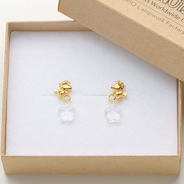 Aros colgantes de flores de vidrio de Snoopy y Woodstock
