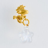 Aros colgantes de flores de vidrio de Snoopy y Woodstock