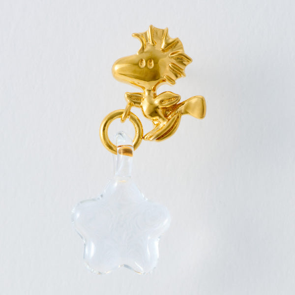Aros colgantes de flores de vidrio de Snoopy y Woodstock