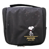 Estuche de viaje Snoopy con gancho, negro estrellado
