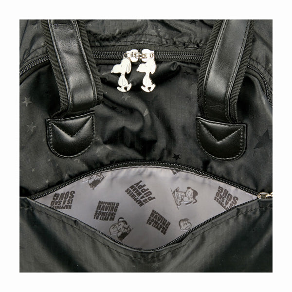 Maleta blanda Snoopy de estrellas negra