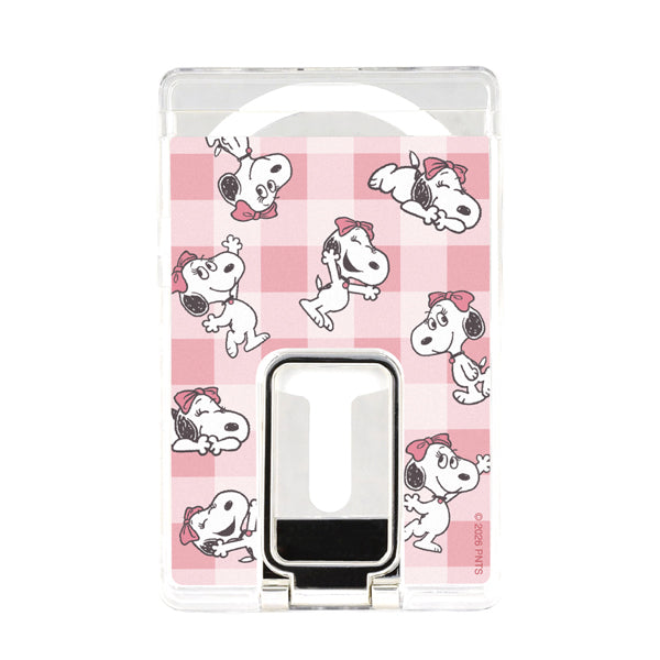 Portatarjetas transparente con soporte MagSafe de Snoopy y Belle